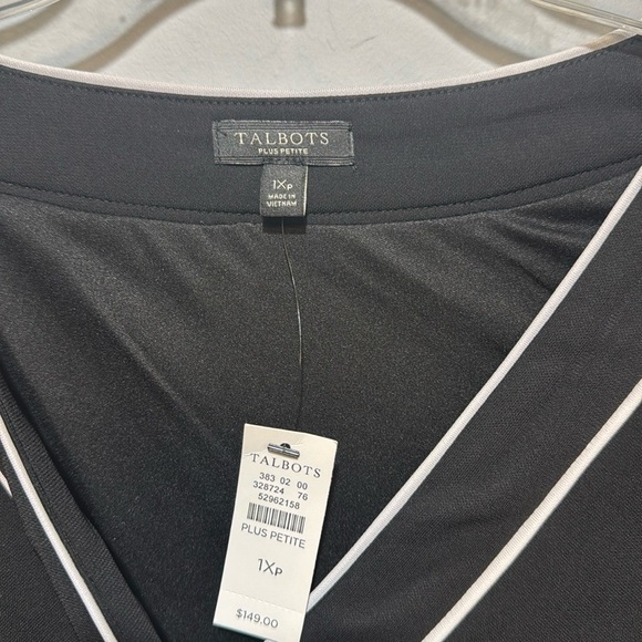 Talbots Black A-Line Wrap Dress with 3/4 Sleeves - Picture 4 of 4